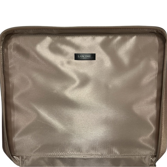 Lancôme large makeup cosmetic bag light pink metallic silver gold color new - Picture 5 of 8